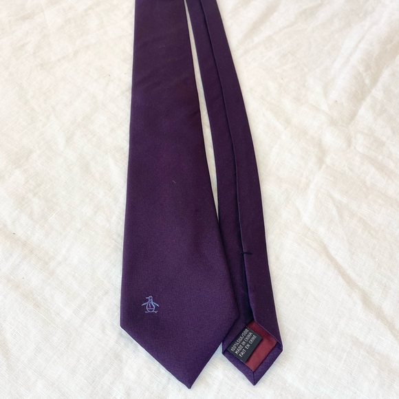 Original Penguin Purple Silk Tie - Picture 3 of 7